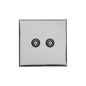 Winchester Range Polished Chrome Switches & Sockets, W02 - 2 Gang TV Coaxial Socket by Heritage Brass By M-Marcus