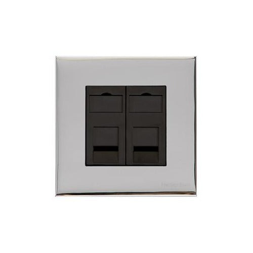 Winchester Range Polished Chrome Switches & Sockets, W02 - 2 Gang Secondary Line Socket by Heritage Brass By M-Marcus