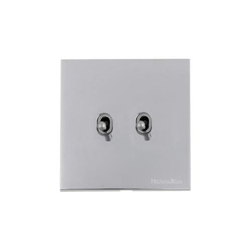 Winchester Range Polished Chrome Switches & Sockets, W02 - 2 Gang Stockholm Toggle by Heritage Brass By M-Marcus
