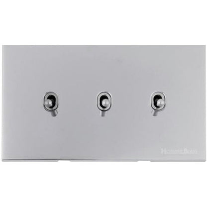 Winchester Range Polished Chrome Switches & Sockets, W02 - 3 Gang Stockholm Toggle by Heritage Brass By M-Marcus