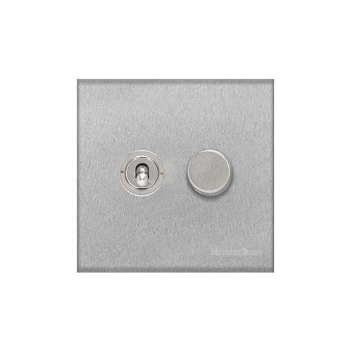 Winchester Range Satin Chrome Switches & Sockets, W03 - 2G Mixed Toggle Dimmer Switch 1xToggle 1xTED by Heritage Brass By M-Marcus