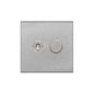 Winchester Range Satin Chrome Switches & Sockets, W03 - 2G Mixed Toggle Dimmer Switch 1xToggle 1xTED by Heritage Brass By M-Marcus