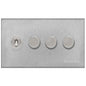 Winchester Range Satin Chrome Switches & Sockets, W03 - 4G Mixed Toggle Dimmer Switch 1xToggle 3xTED by Heritage Brass By M-Marcus
