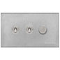 Winchester Range Satin Chrome Switches & Sockets, W03 - 3G Mixed Toggle Dimmer Switch 2xToggle 1xTED by Heritage Brass By M-Marcus