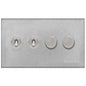 Winchester Range Satin Chrome Switches & Sockets, W03 - 4G Mixed Toggle Dimmer Switch 2xToggle 2xTED by Heritage Brass By M-Marcus