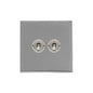 Winchester Range Satin Chrome Switches & Sockets, W03 - 2 Gang Toggle Switch by Heritage Brass By M-Marcus