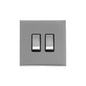 Winchester Range Satin Chrome Switches & Sockets, W03 - 2 Gang Rocker Switch by Heritage Brass By M-Marcus