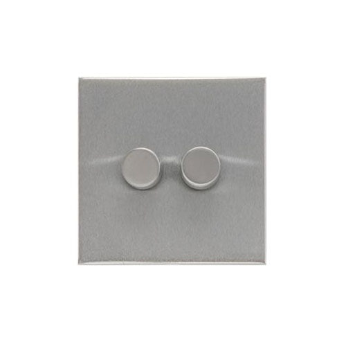 Winchester Range Satin Chrome Switches & Sockets, W03 - 2 Gang Dimmer 400 watts (Compatible with halogen/ incandescent bulbs) by Heritage Brass By M-Marcus