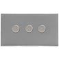 Winchester Range Satin Chrome Switches & Sockets, W03 - 3 Gang Dimmer 250 watts (Compatible with halogen/ incandescent bulbs) by Heritage Brass By M-Marcus