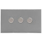 Winchester Range Satin Chrome Switches & Sockets, W03 - 3 Gang Dimmer 400 watts (Compatible with halogen/ incandescent bulbs) by Heritage Brass By M-Marcus