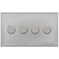 Winchester Range Satin Chrome Switches & Sockets, W03 - 4 Gang TED Dimmer (Compatible with LED Lamps) by Heritage Brass By M-Marcus
