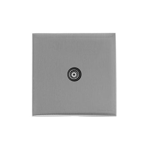 Winchester Range Satin Chrome Switches & Sockets, W03 - 1 Gang Non-Isolated TV Coaxial Socket by Heritage Brass By M-Marcus