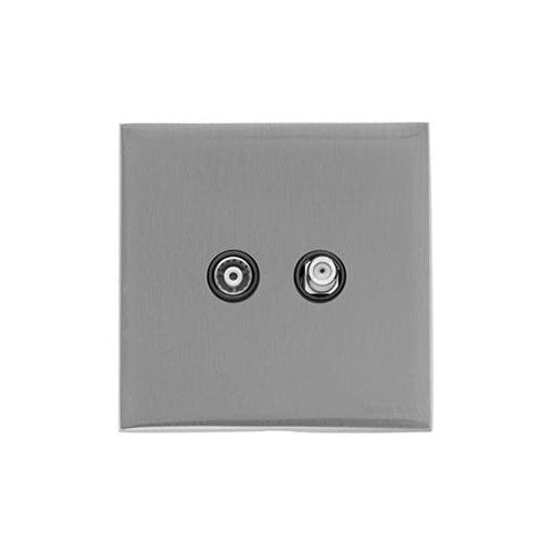 Winchester Range Satin Chrome Switches & Sockets, W03 - TV/Satellite Socket by Heritage Brass By M-Marcus