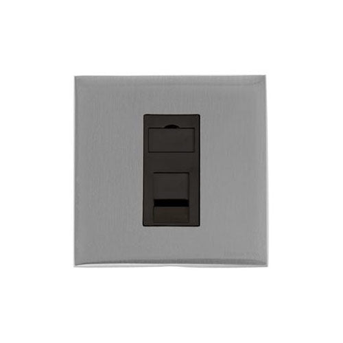 Winchester Range Satin Chrome Switches & Sockets, W03 - 1 Gang CAT6 by Heritage Brass By M-Marcus