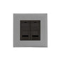 Winchester Range Satin Chrome Switches & Sockets, W03 - 2 Gang Secondary Line Socket by Heritage Brass By M-Marcus