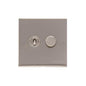 Winchester Range Satin Nickel Switches & Sockets, W05 - 2G Mixed Toggle Dimmer Switch 1xToggle 1xTED by Heritage Brass By M-Marcus
