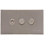 Winchester Range Satin Nickel Switches & Sockets, W05 - 3G Mixed Toggle Dimmer Switch 1xToggle 2xTED by Heritage Brass By M-Marcus