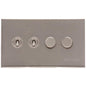 Winchester Range Satin Nickel Switches & Sockets, W05 - 4G Mixed Toggle Dimmer Switch 2xToggle 2xTED by Heritage Brass By M-Marcus
