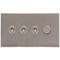 Winchester Range Satin Nickel Switches & Sockets, W05 - 4G Mixed Toggle Dimmer Switch 3xToggle 1xTED by Heritage Brass By M-Marcus