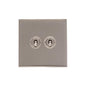 Windsor Range Satin Nickel Switches & Sockets, WN5 - 2 Gang Toggle Switch by Heritage Brass By M-Marcus