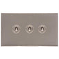 Winchester Range Satin Nickel Switches & Sockets, W05 - 3 Gang Toggle Switch by Heritage Brass By M-Marcus