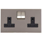 Winchester Range Satin Nickel Switches & Sockets, W05 - Double Socket (13 Amp) by Heritage Brass By M-Marcus