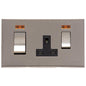 Winchester Range Satin Nickel Switches & Sockets, W05 - 45A Cooker Unit + 13A Socket by Heritage Brass By M-Marcus