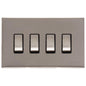Winchester Range Satin Nickel Switches & Sockets, W05 - 4 Gang Rocker Switch by Heritage Brass By M-Marcus