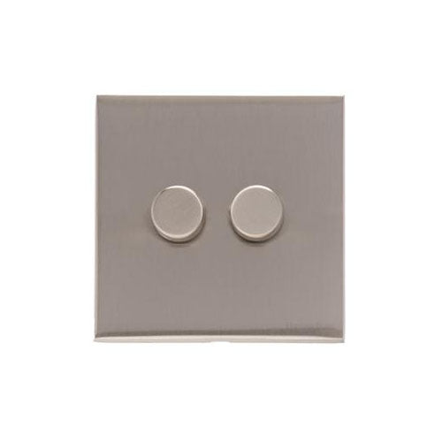 Winchester Range Satin Nickel Switches & Sockets, W05 - 2 Gang TED Dimmer (Compatible with LED Lamps) by Heritage Brass By M-Marcus
