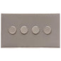 Winchester Range Satin Nickel Switches & Sockets, W05 - 4 Gang Dimmer 400 watts(Compatible with halogen/ incandescent bulbs) by Heritage Brass By M-Marcus