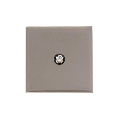 Winchester Range Satin Nickel Switches & Sockets, W05 - 1 Gang Satellite Socket by Heritage Brass By M-Marcus