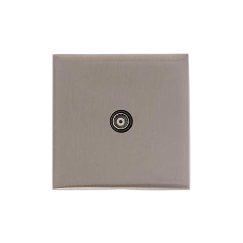 Winchester Range Satin Nickel Switches & Sockets, W05 - 1 Gang Non-Isolated TV Coaxial Socket by Heritage Brass By M-Marcus