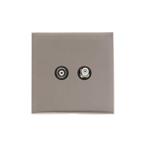 Winchester Range Satin Nickel Switches & Sockets, W05 - TV/Satellite Socket by Heritage Brass By M-Marcus
