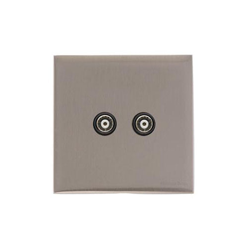 Winchester Range Satin Nickel Switches & Sockets, W05 - TV/FM Diplexed Socket by Heritage Brass By M-Marcus