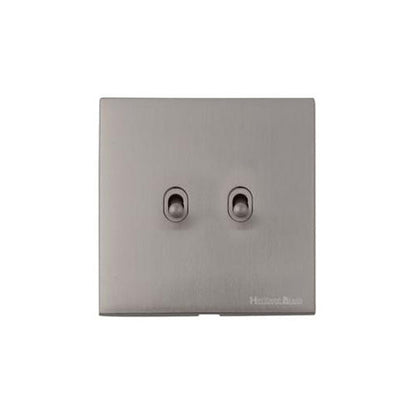 Winchester Range Satin Nickel Switches & Sockets, W05 - 2 Gang Stockholm Toggle by Heritage Brass By M-Marcus