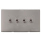 Winchester Range Satin Nickel Switches & Sockets, W05 - 4 Gang Stockholm Toggle by Heritage Brass By M-Marcus