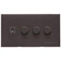 Winchester Range Matt Bronze Switches & Sockets, W09 - 4G Mixed Toggle Dimmer Switch 1xToggle 3xTED by Heritage Brass By M-Marcus