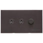 Winchester Range Matt Bronze Switches & Sockets, W09 - 3G Mixed Toggle Dimmer Switch 2xToggle 1xTED by Heritage Brass By M-Marcus
