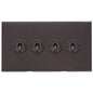 Winchester Range Matt Bronze Switches & Sockets, W09 - 4 Gang Toggle Switch by Heritage Brass By M-Marcus