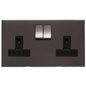 Winchester Range Matt Bronze Switches & Sockets, W09 - Double Socket (13 Amp) by Heritage Brass By M-Marcus