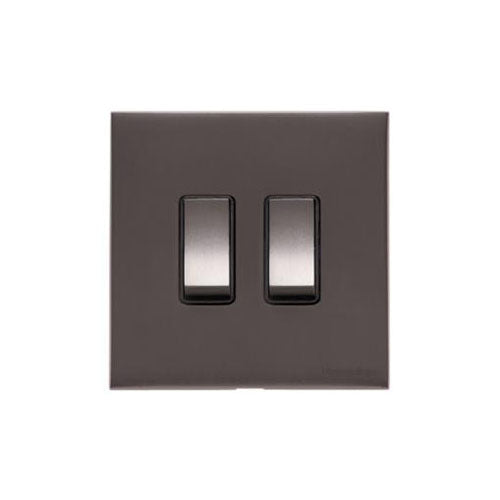 Winchester Range Matt Bronze Switches & Sockets, W09 - 2 Gang Rocker Switch by Heritage Brass By M-Marcus