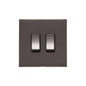 Winchester Range Matt Bronze Switches & Sockets, W09 - 2 Gang Rocker Switch by Heritage Brass By M-Marcus