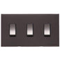 Winchester Range Matt Bronze Switches & Sockets, W09 - 3 Gang Rocker Switch Twin Plate by Heritage Brass By M-Marcus