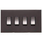 Winchester Range Matt Bronze Switches & Sockets, W09 - 4 Gang Rocker Switch by Heritage Brass By M-Marcus