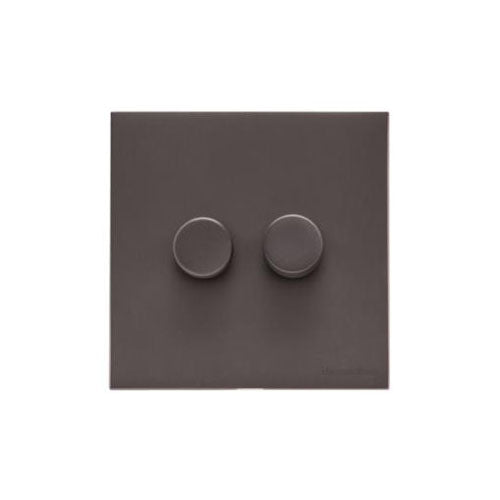 Winchester Range Matt Bronze Switches & Sockets, W09 - 2 Gang TED Dimmer (Compatible with LED Lamps) by Heritage Brass By M-Marcus