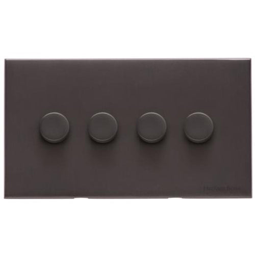 Winchester Range Matt Bronze Switches & Sockets, W09 - 4 Gang Dimmer 250 watts (Compatible with halogen/ incandescent bulbs) by Heritage Brass By M-Marcus