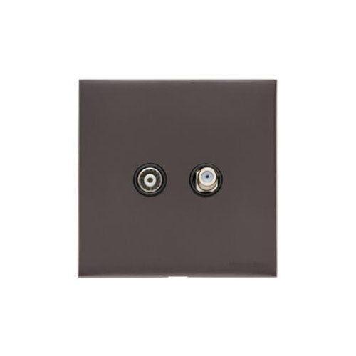 Winchester Range Matt Bronze Switches & Sockets, W09 - TV/Satellite Socket by Heritage Brass By M-Marcus