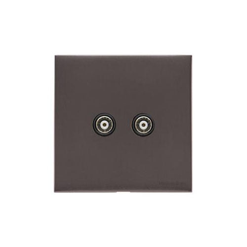 Winchester Range Matt Bronze Switches & Sockets, W09 - TV/FM Diplexed Socket by Heritage Brass By M-Marcus
