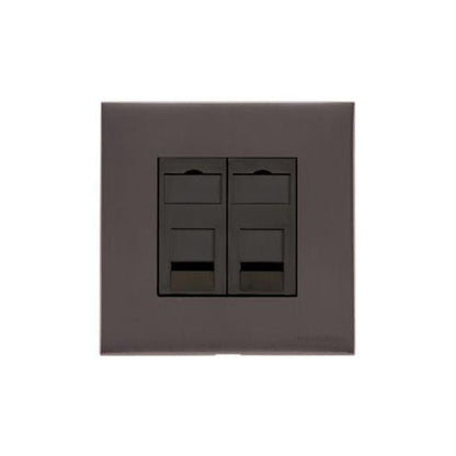 Winchester Range Matt Bronze Switches & Sockets, W09 - 2 Gang CAT6 by Heritage Brass By M-Marcus