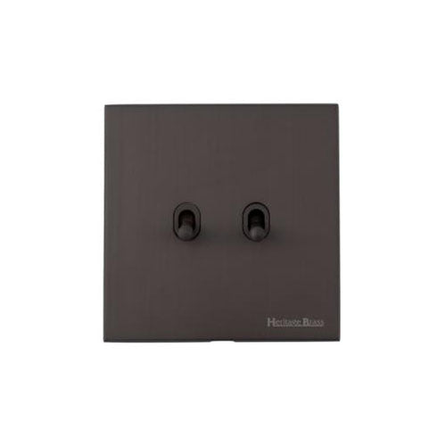 Winchester Range Matt Bronze Switches & Sockets, W09 - 2 Gang Stockholm Toggle by Heritage Brass By M-Marcus
